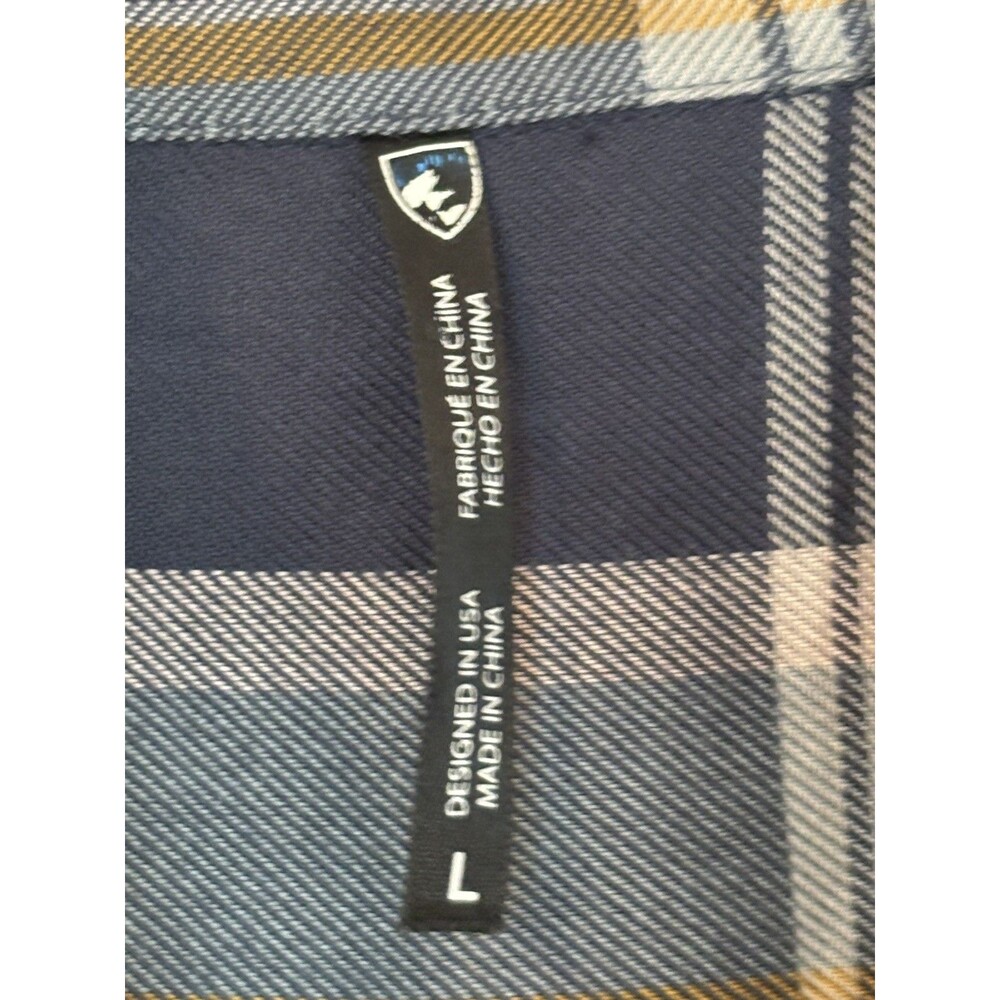 Kühl Shirt Womens Size Large Blue Plaid Adelaide Flannel Long Sleeve Button Down - Picture 5 of 7